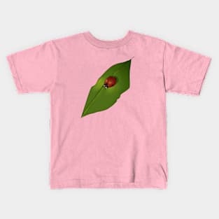 Ladybug on a Leaf Kids T-Shirt